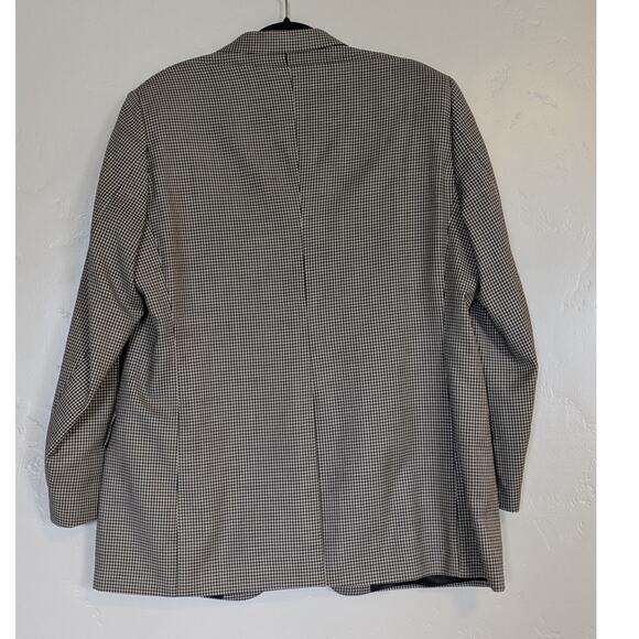 Oak Creek Blazer Mens 44R Worsted Wool Houndstooth Black - Picture 2 of 11